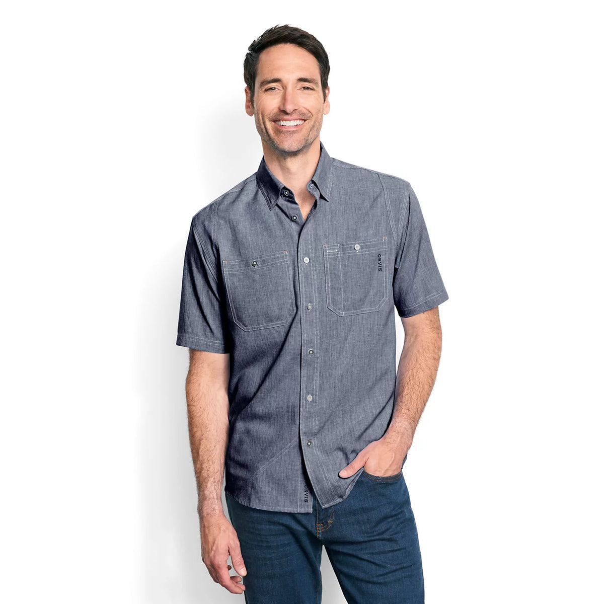 Orvis Deals | Men's Tech Chambray Short-Sleeve Work Shirt