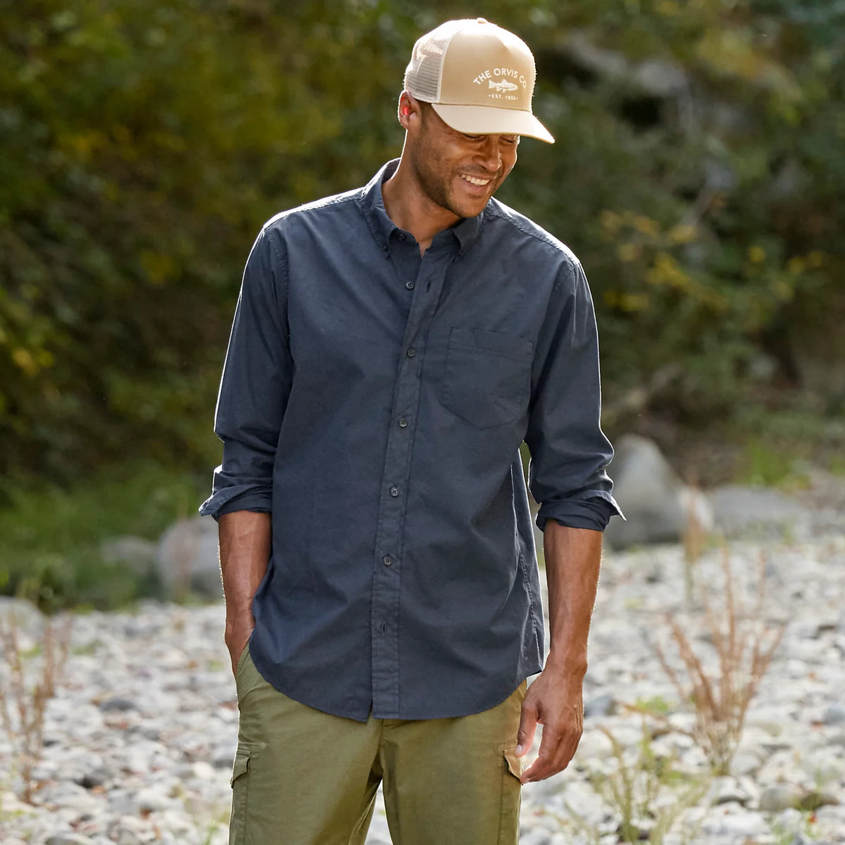 Orvis Premium | Garment-Dyed Poplin Long-Sleeve Shirt