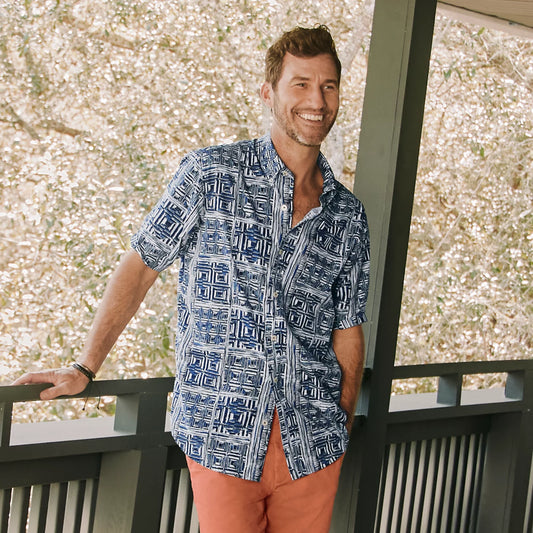 Orvis Essential | Men's Heritage Poplin Printed Short-Sleeve Shirt