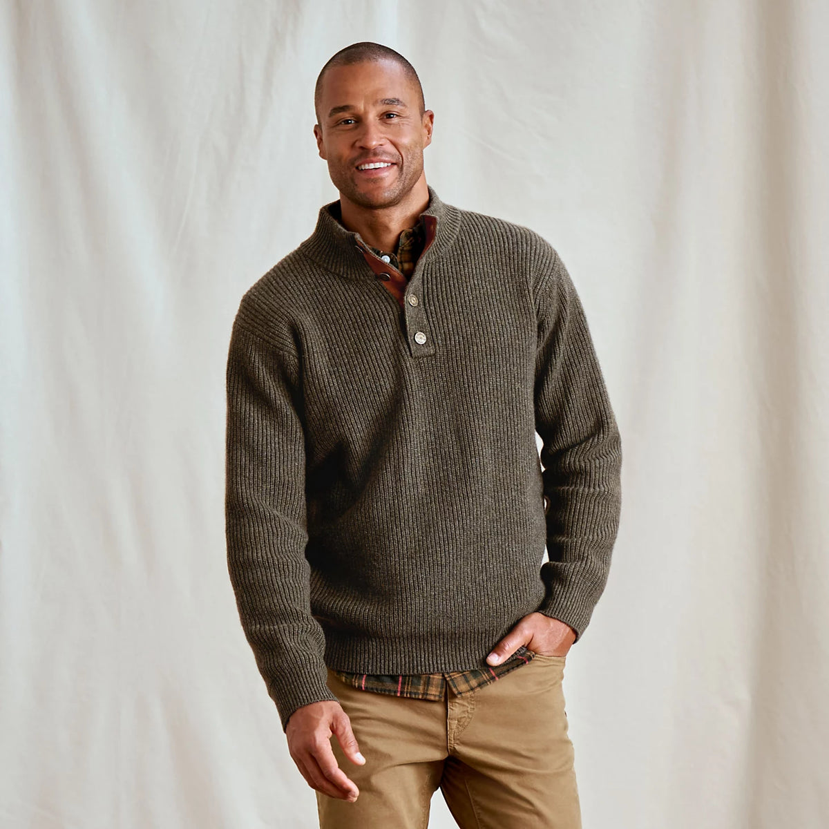 Orvis Essential | Quail Creek Button Mockneck Pullover