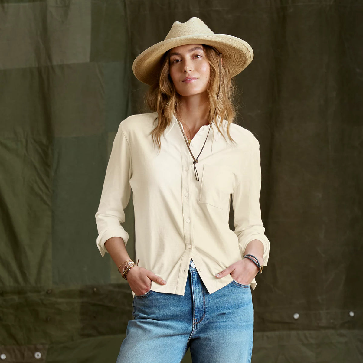 Orvis Smart Buy | Women's Bromley Knit Button-Down Long-Sleeve Shirt